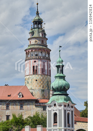 Cesky Krumlov castle, major tourist destination in south Bohemia region of Czech Republic Cesky Krumlov castle, major tourist destination in south Bohemia region of Czech Republic 116942814