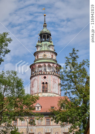 Cesky Krumlov castle, major tourist destination in south Bohemia region of Czech Republic 116942819