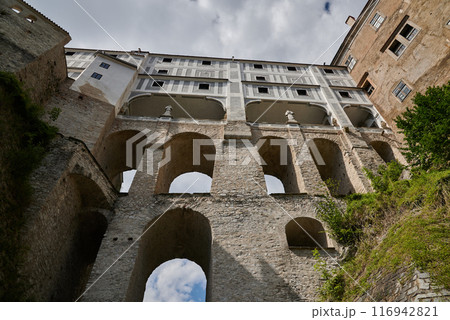 Cesky Krumlov castle, major tourist destination in south Bohemia region of Czech Republic 116942821