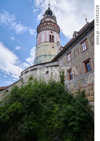 Cesky Krumlov castle, major tourist destination in south Bohemia region of Czech Republic 116942826