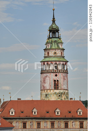 Cesky Krumlov castle, major tourist destination in south Bohemia region of Czech Republic 116942843
