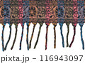 Nepalese textile background. Woven ethnic fabric texture 116943097