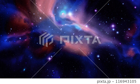 Space vector background with realistic nebula and shining stars. Magic colorful galaxy with stardust 116943105