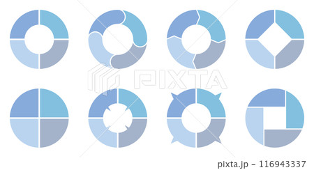 インフォグラフィック アイコン 四分割 円 サークル 循環図 ビジネス 青 クール スタイリッ インフォグラフィック アイコン 四分割 円 サークル 循環図 ビジネス 青 クール スタイリッ 116943337