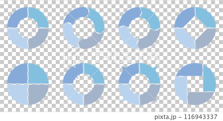 インフォグラフィック アイコン 四分割 円 サークル 循環図 ビジネス 青 クール スタイリッ インフォグラフィック アイコン 四分割 円 サークル 循環図 ビジネス 青 クール スタイリッ 116943337