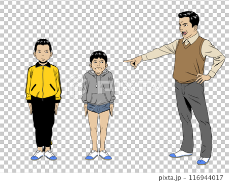 昭和の廊下に立たされる子ども 116944017