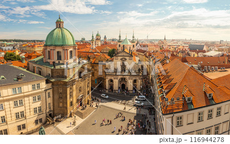 Square of Knights of the Cross with St. Salvator Church and Church of St Francis, Prague, Czech republic 116944278