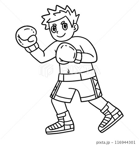 Boxing Boxer Stance Isolated Coloring Page Boxing Boxer Stance Isolated Coloring Page 116944301