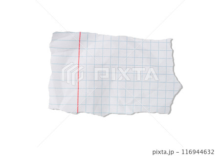 A torn piece of craft paper on a white background A torn piece of craft paper on a white background 116944632
