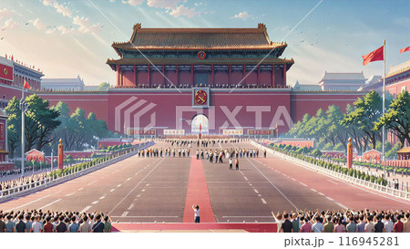 歴史と近未来が織り成す陰陽の舞台、天安門前のハイブリッドシナリウム 116945281