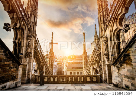 terraces of Duomo Cathedral of Milan terraces of Duomo Cathedral of Milan 116945584