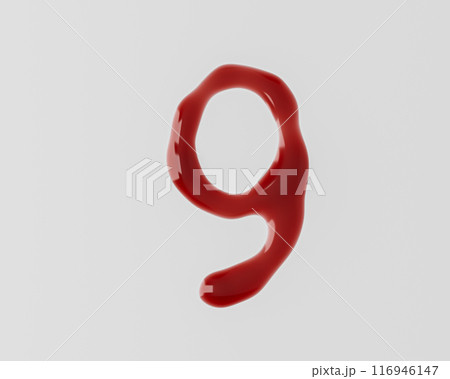 Digits made of red bloody liquid 116946147