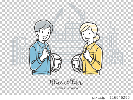 Male and female field workers doing fist pumps 116946296