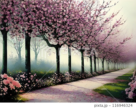 Petal Promenade: A Walk Through Spring's Splendor 116946324