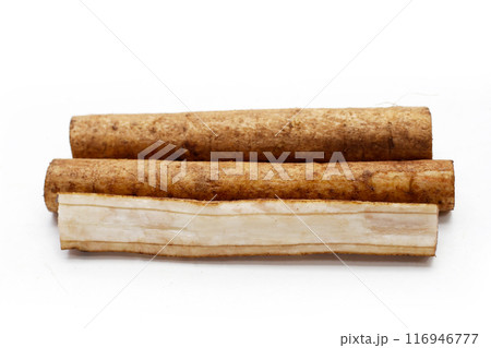 Burdock Root (Gobo) on white background. 116946777