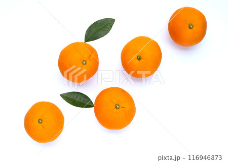Orange fruit on white background. Orange fruit on white background. 116946873