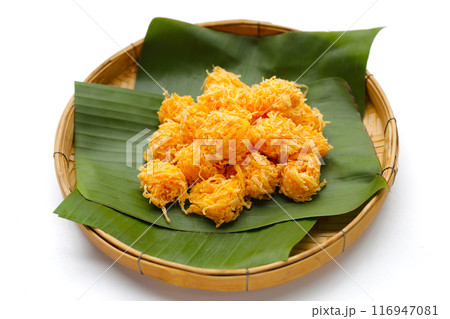Thai crispy flossy sweet Eggs floss (Foi Thong Krob) Thai crispy flossy sweet Eggs floss (Foi Thong Krob) 116947081