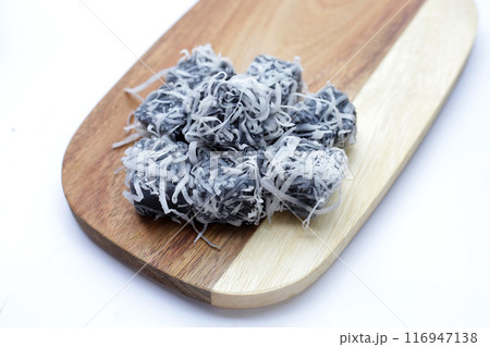 Black coconut sweet pudding. Thai Desserts. Black coconut sweet pudding. Thai Desserts. 116947138