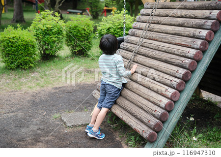 公園で遊ぶ男の子 116947310