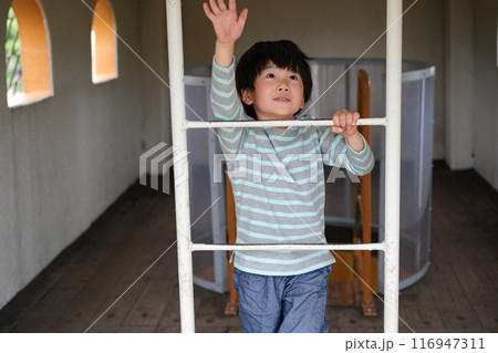 公園で遊ぶ男の子 116947311