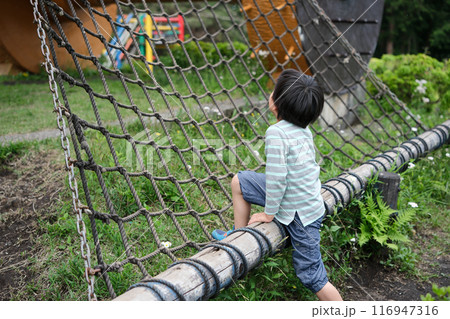 公園で遊ぶ男の子 116947316