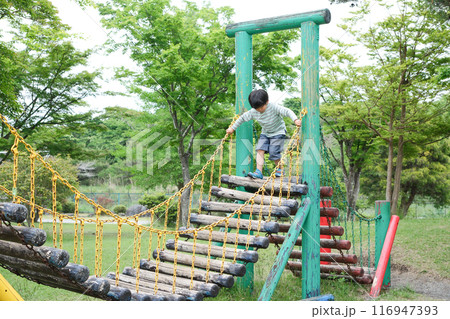 公園で遊ぶ男の子 116947393