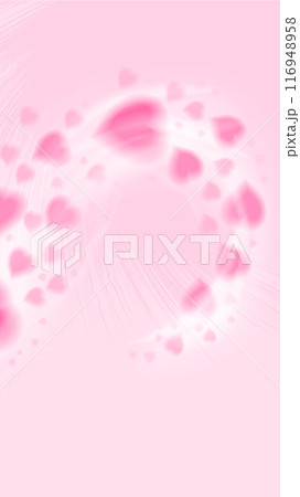 Heart trail valentines day story template isolated on pink background. Stock vector illustration isolated on white background. 116948958