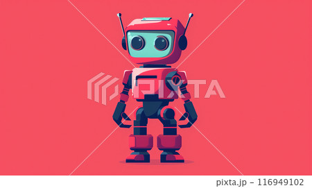 赤いボディのレトロなロボットをアニメキャラクター風に描いたAI生成画像 赤いボディのレトロなロボットをアニメキャラクター風に描いたAI生成画像 116949102