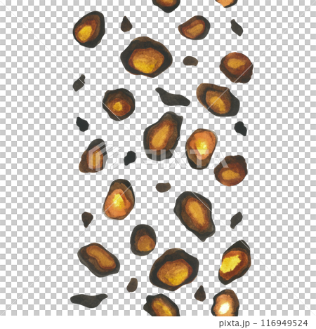 Seamless leopard spots print. Hand drawn, isolated a white background. Fashionable background for fabric, paper, clothing. Animal design on textiles 116949524