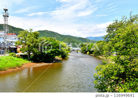 ときわ大橋/那賀川より松崎町役場方面を望む(静岡県松崎町)【2024.7】 ときわ大橋/那賀川より松崎町役場方面を望む(静岡県松崎町)【2024.7】 116949691