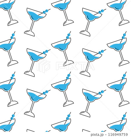 Cocktail icons colored sketch pattern background Vector Cocktail icons colored sketch pattern background Vector 116949759