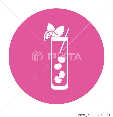 Pink cocktail icon sticker Vector Pink cocktail icon sticker Vector 116949823
