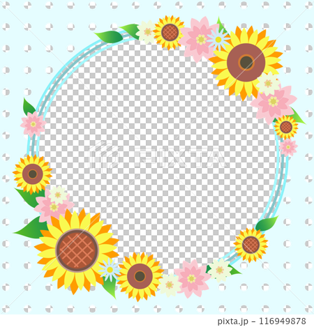 Sunflower flower frame vector background material Sunflower flower frame vector background material 116949878