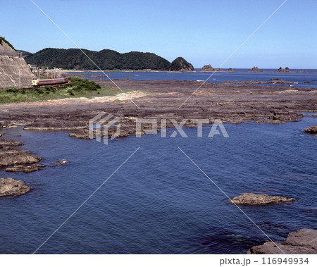 国鉄　列車　電車　特急　381系　振り子　海岸　紀伊田原　海 116949934
