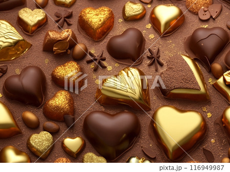 バレンタイン ハートのチョコレート イメージ バレンタイン ハートのチョコレート イメージ 116949987