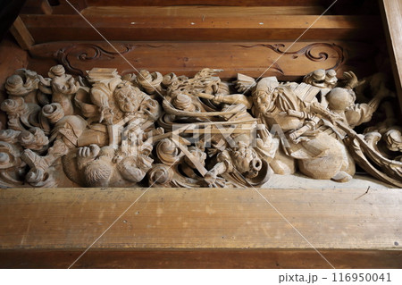 穴地十二大明神の石川雲長作源頼光鬼退治・鵺退治(右） 116950041