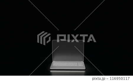 The Notebook on Black Background for Business or it concept 3d rendering. The Notebook on Black Background for Business or it concept 3d rendering. 116950117