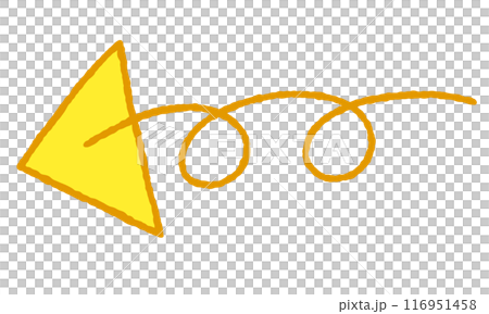 シンプルな黄色の矢印のイラスト 116951458