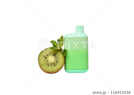 PNG,Electronic cigarettes with kiwi, isolated on white background 116952036