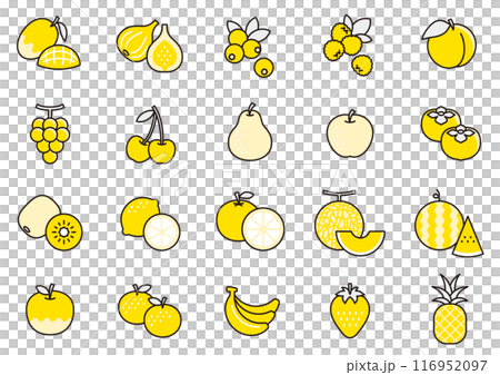 くだものアイコン03　fruit Icons 116952097