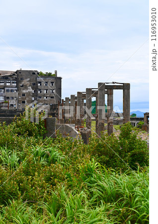軍艦島 端島炭鉱 貯炭ベルトコンベアー跡 貯炭場 長崎市 軍艦島 端島炭鉱 貯炭ベルトコンベアー跡 貯炭場 長崎市 116953010