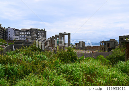 軍艦島　端島炭鉱　貯炭ベルトコンベアー跡　貯炭場　長崎市 116953011
