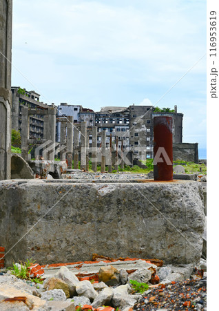 軍艦島　端島炭鉱　貯炭ベルトコンベアー跡　貯炭場　長崎市 116953619