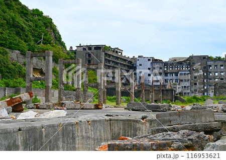 軍艦島　端島炭鉱　貯炭ベルトコンベアー跡　貯炭場　長崎市 116953621