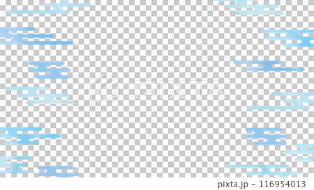 エ霞 フレーム 青 水色 水彩風 和柄 エ霞 フレーム 青 水色 水彩風 和柄 116954013