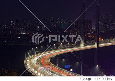 Night view of Chongqing CaiJia Bridge 116954165