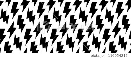 Lightning bolt seamless pattern. Thunder bolt repeating background. Flash thunderbolt ornament wallpaper. Strike arrow and energy power backdrop for poster, banner, graphic design, card. Vector 116954215