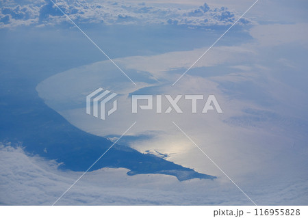 下北半島の上空 下北半島の上空 116955828