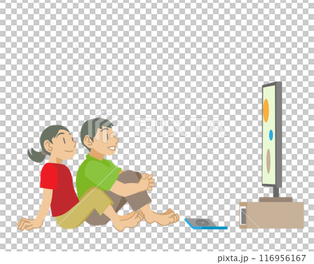 孩子們看電視的插畫 孩子們看電視的插畫 116956167