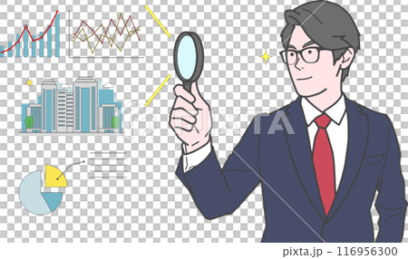 企業の業績を分析するビジネスマン 企業の業績を分析するビジネスマン 116956300